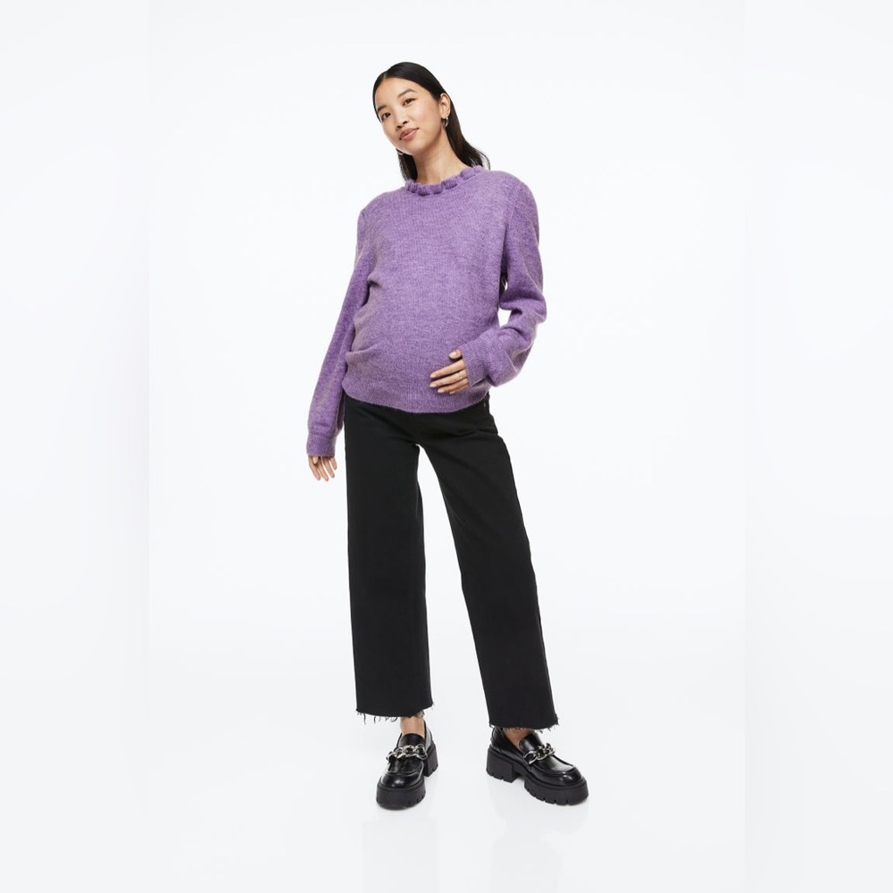 MAMA Ruffle-trimmed Sweater